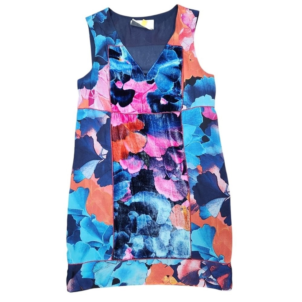 Anthropologie Leifsdottir Dress Size 8 Watercolor Silk Summer Resort Eveningwear